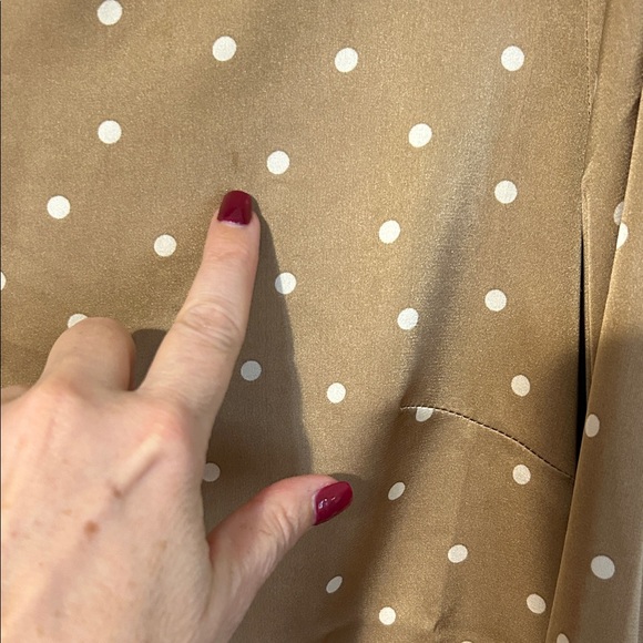 Banana Republic Tan Polka Dot Shirt - Picture 5 of 9